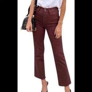 FRAME Coated Crop Jeans